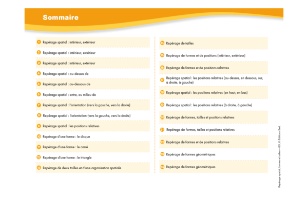 51225 - Repérage spatial, formes et tailles - GS - INT1