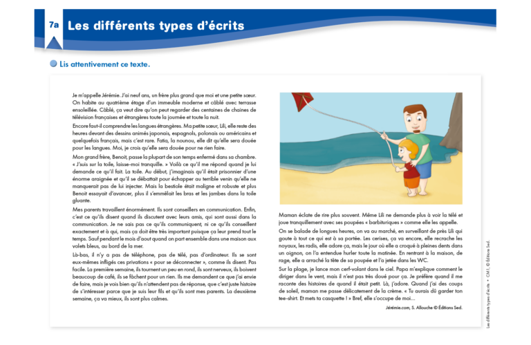 Aperçu : Lire différents types d'écrits – CM1
