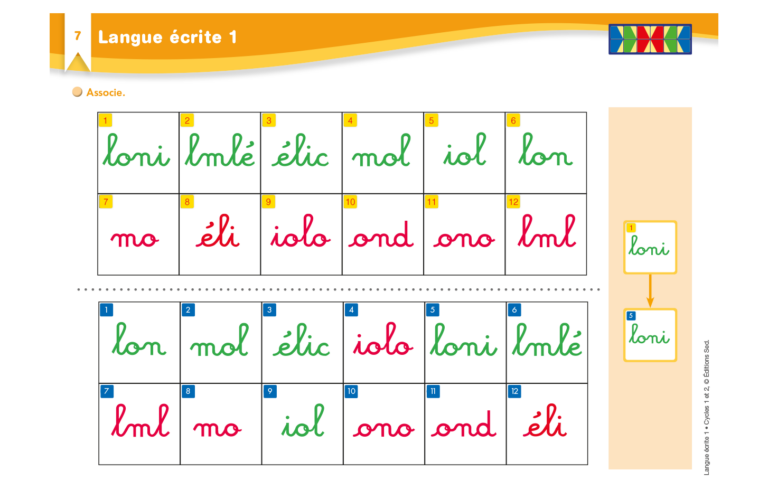 Aperçu : Langue écrite 1 – GS