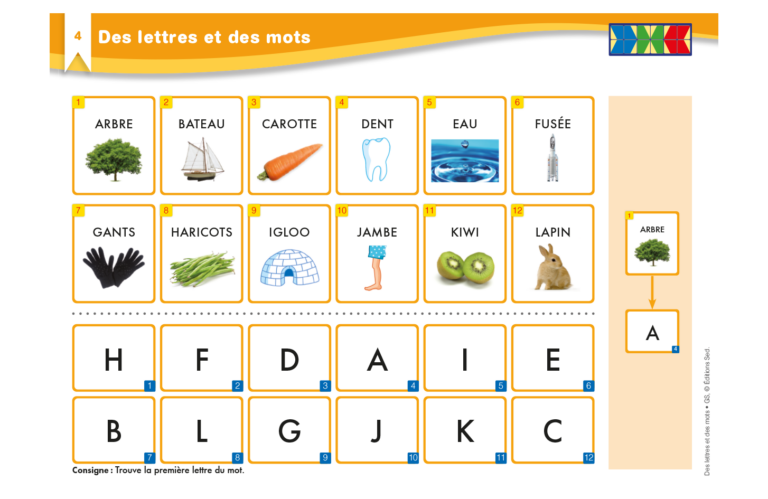 Aperçu : Des lettres et des mots – GS