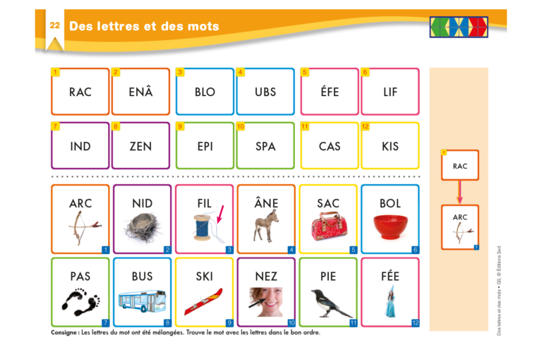 Aperçu : Des lettres et des mots – GS