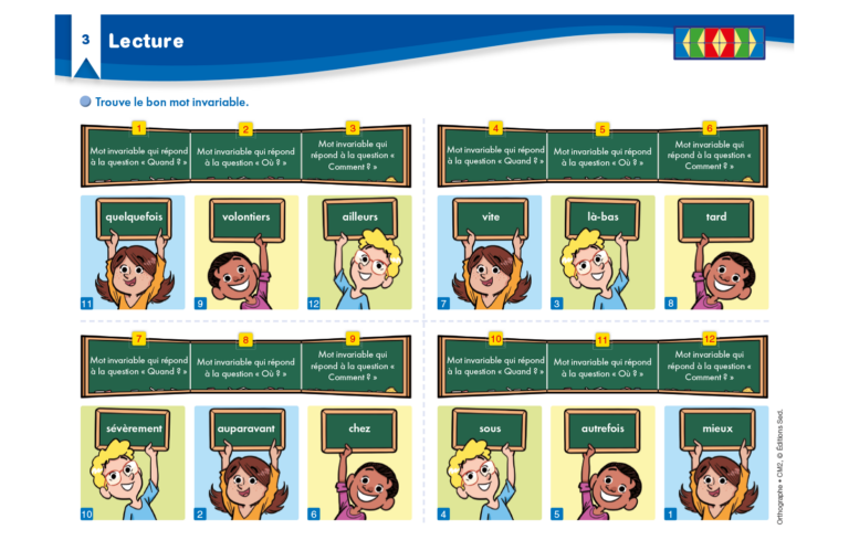 Aperçu : Orthographe 1 – Accords, homophones, mots invariables – CM2