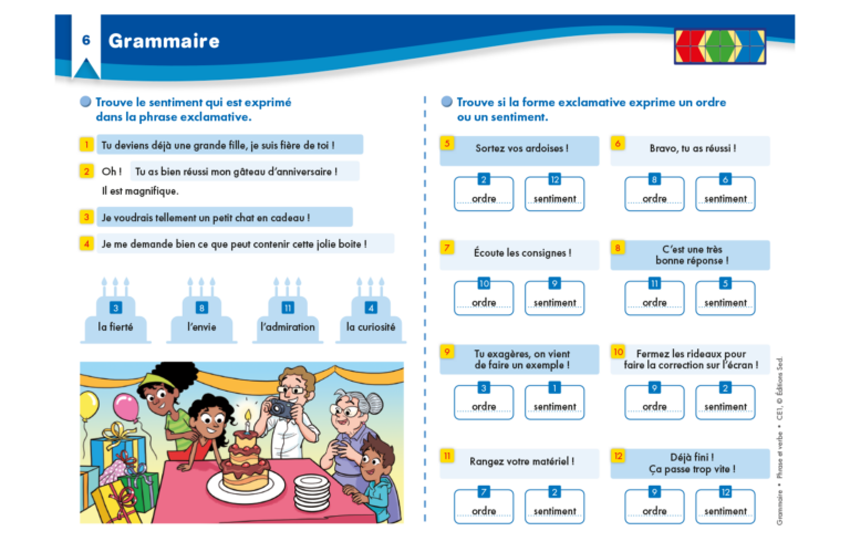 Aperçu : Grammaire – Phrase et verbe – CE1