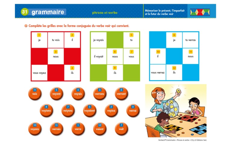 Aperçu : Grammaire – Phrase et verbe – CE2