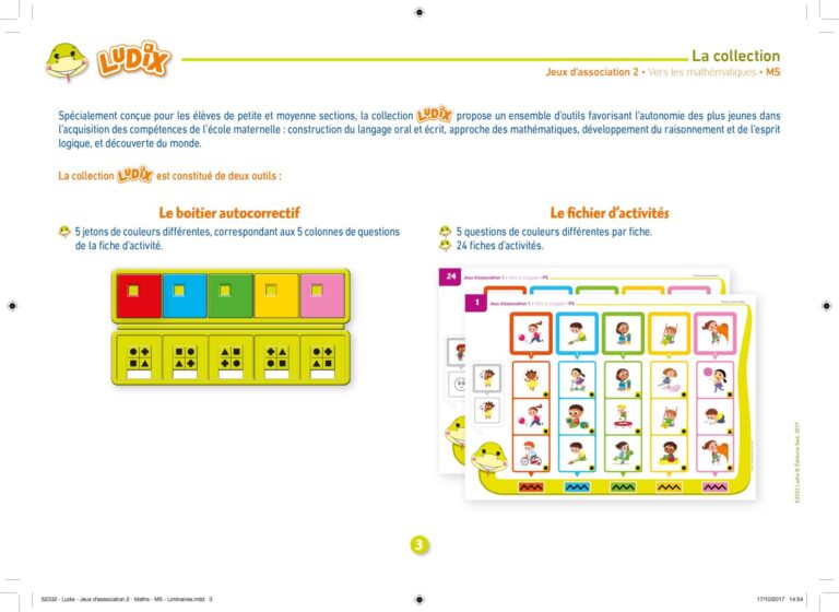 Aperçu : Jeux d'association 2 – Vers les mathématiques – MS