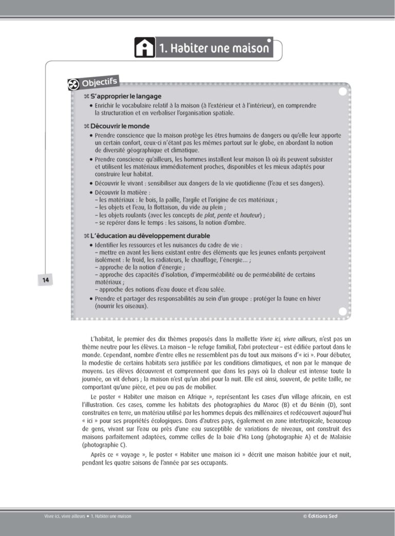 Aperçu : Vivre ici, vivre ailleurs – Mallette complète – Cycle 1