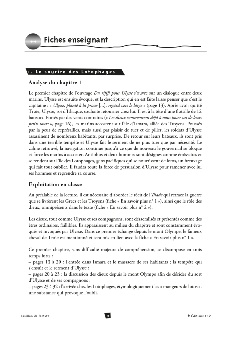 Aperçu : BDL – Du rififi pour Ulysse – 6 livres + fichier