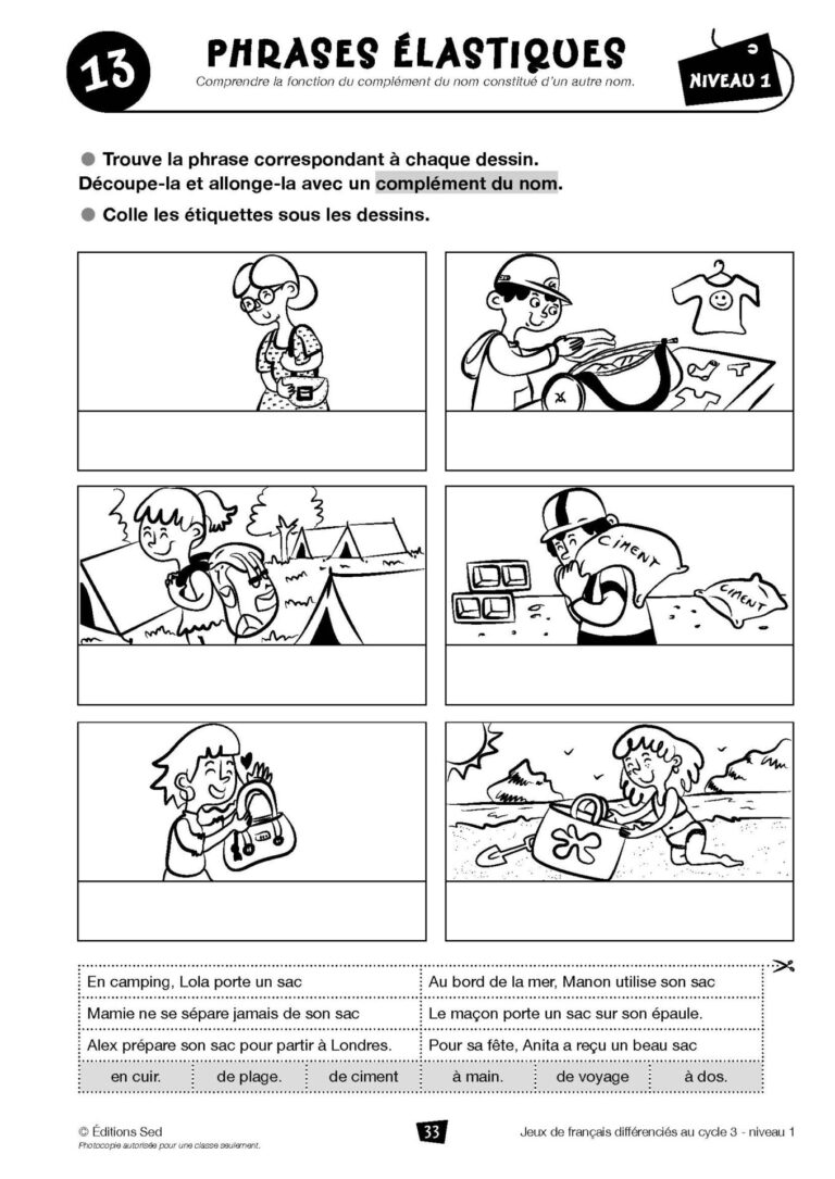 Aperçu : Jeux de français différenciés – CE2