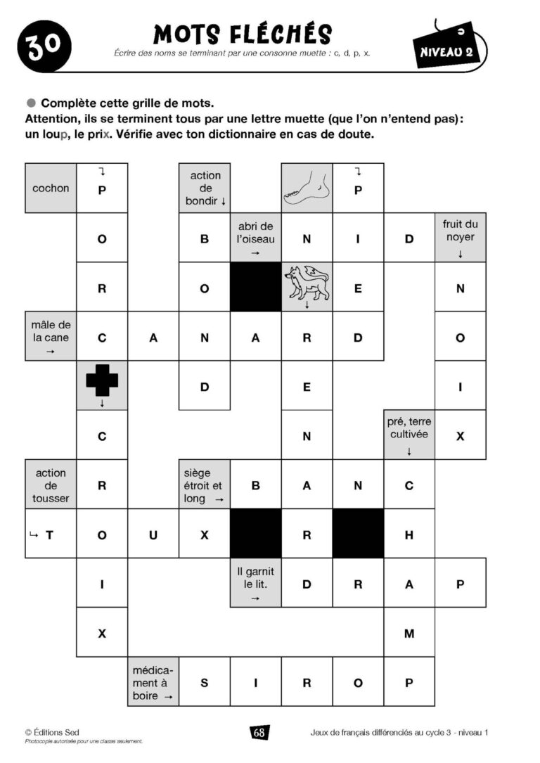 Aperçu : Jeux de français différenciés – CE2