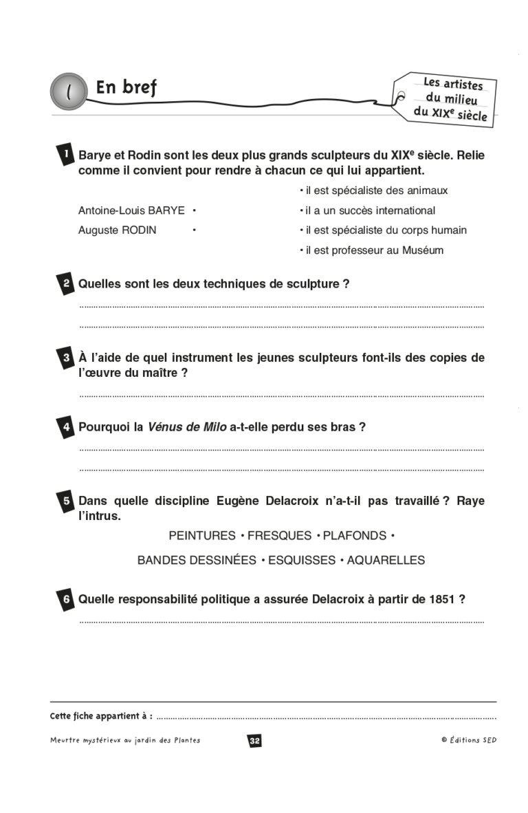 Aperçu : BDL – Meurtre mystérieux au jardin des Plantes – 18 livres + fichier