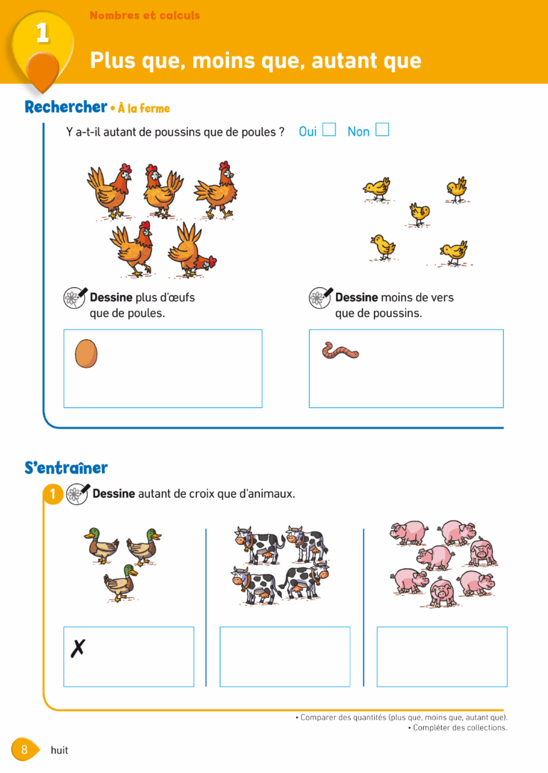 Aperçu : MATHS + – Fichier de l'élève – CP – Anciens programmes