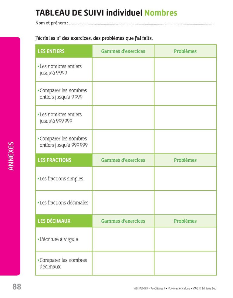Aperçu : PROBLEMES ! – Nombres et calculs – CM1