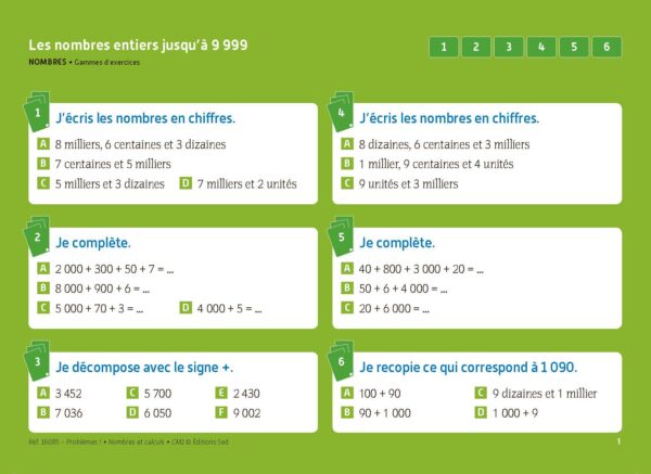 Problèmes ! Nombres et calculs - CM1 - Nombres_Page_1