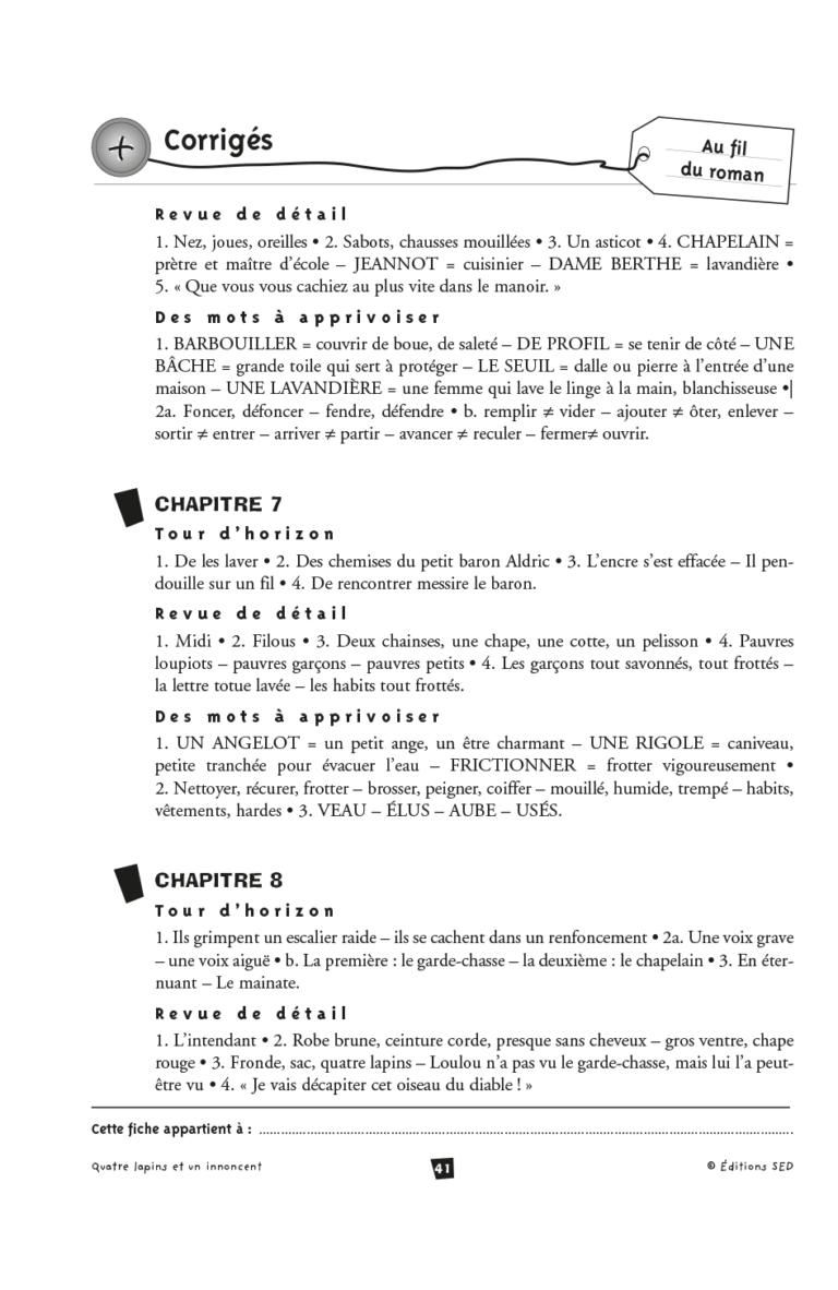 Aperçu : BDL – Quatre lapins et un innocent – 30 livres + fichier