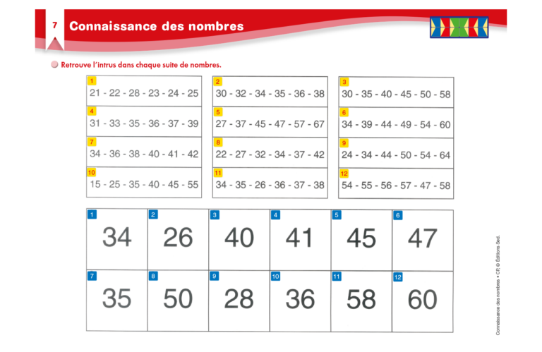 Aperçu : Connaissance des nombres de 50 à 100 – CP