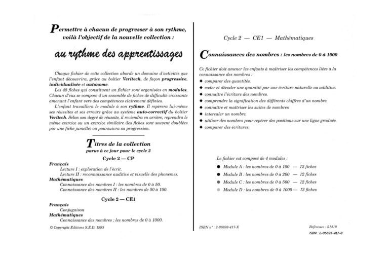 Aperçu : Nombres de 0 à 1000 – CE1