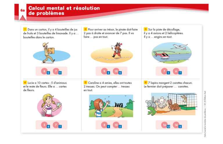 Aperçu : Calcul mental et résolution de problèmes – CE1