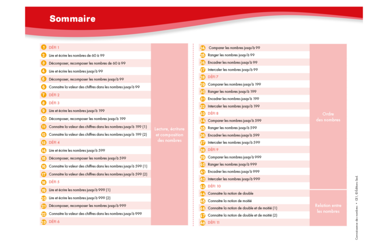 Aperçu : Connaissance des nombres – CE1