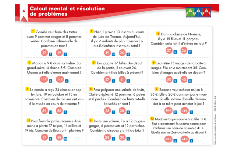 Aperçu : Calcul mental et résolution de problèmes – CE2