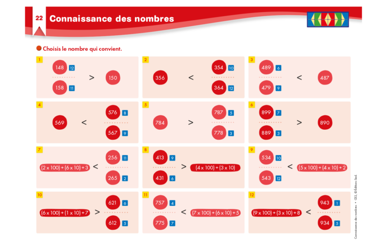 Aperçu : Connaissance des nombres – CE2