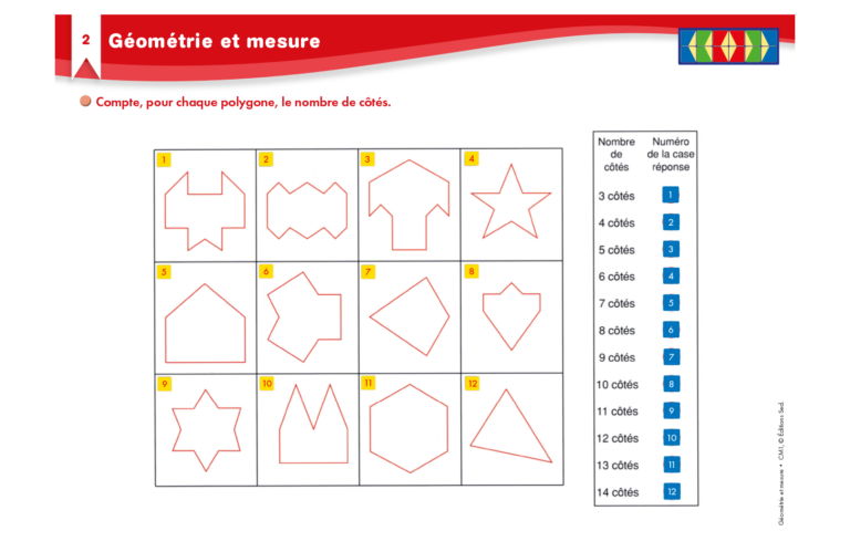 Aperçu : Géométrie et mesure – CM1