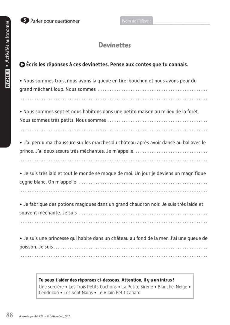 Aperçu : CE1