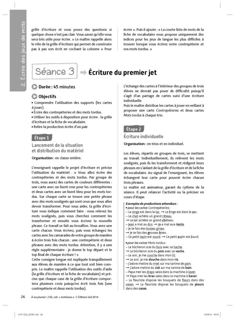 Aperçu : A VOS PLUMES ! – CE2