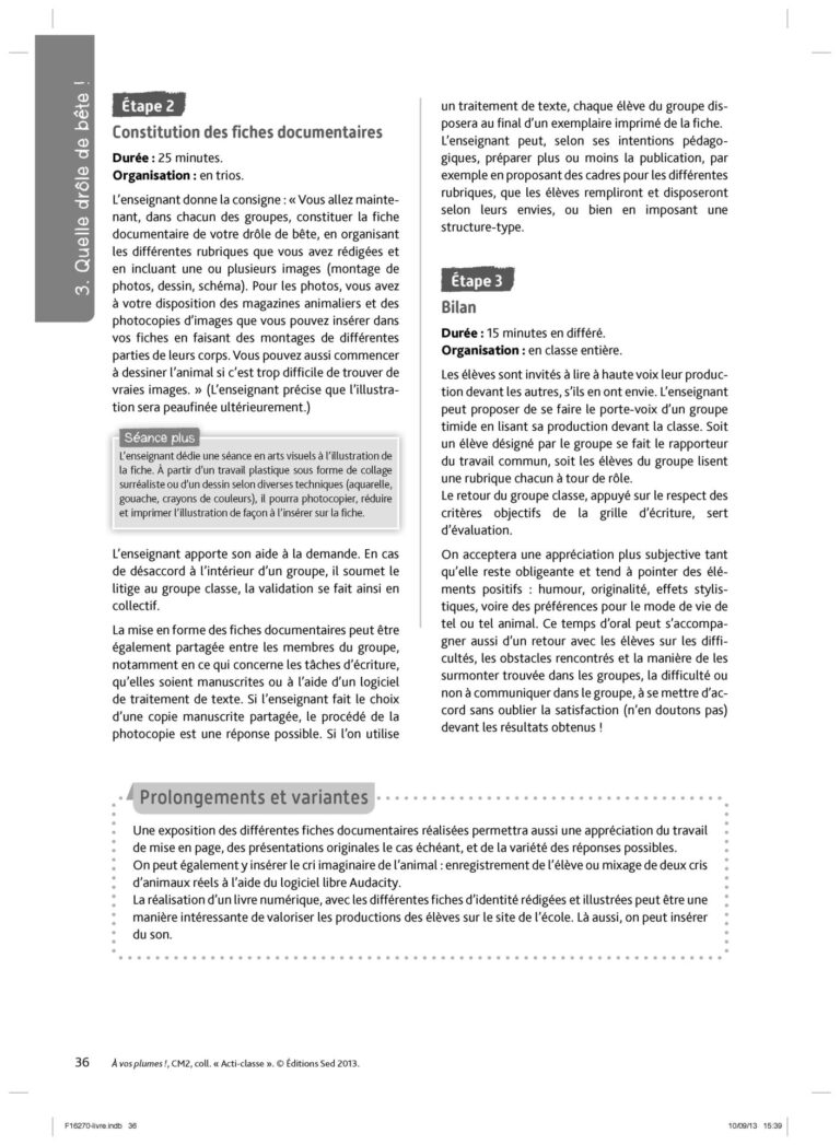 Aperçu : A VOS PLUMES ! – CM2