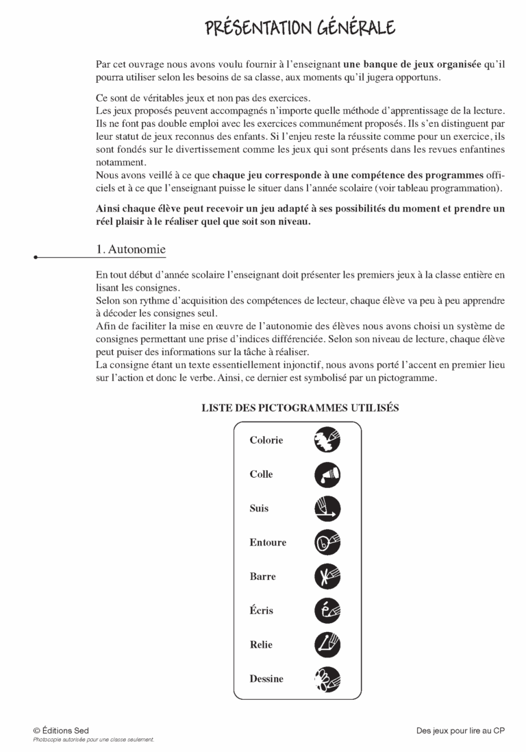 Aperçu : Des jeux pour lire – CP