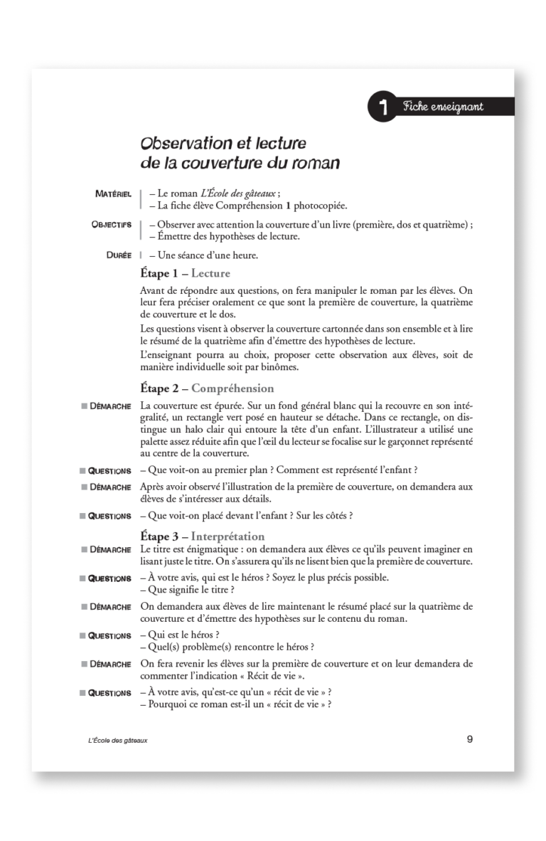 Aperçu : PL – L'école des gâteaux – 18 romans + fichier