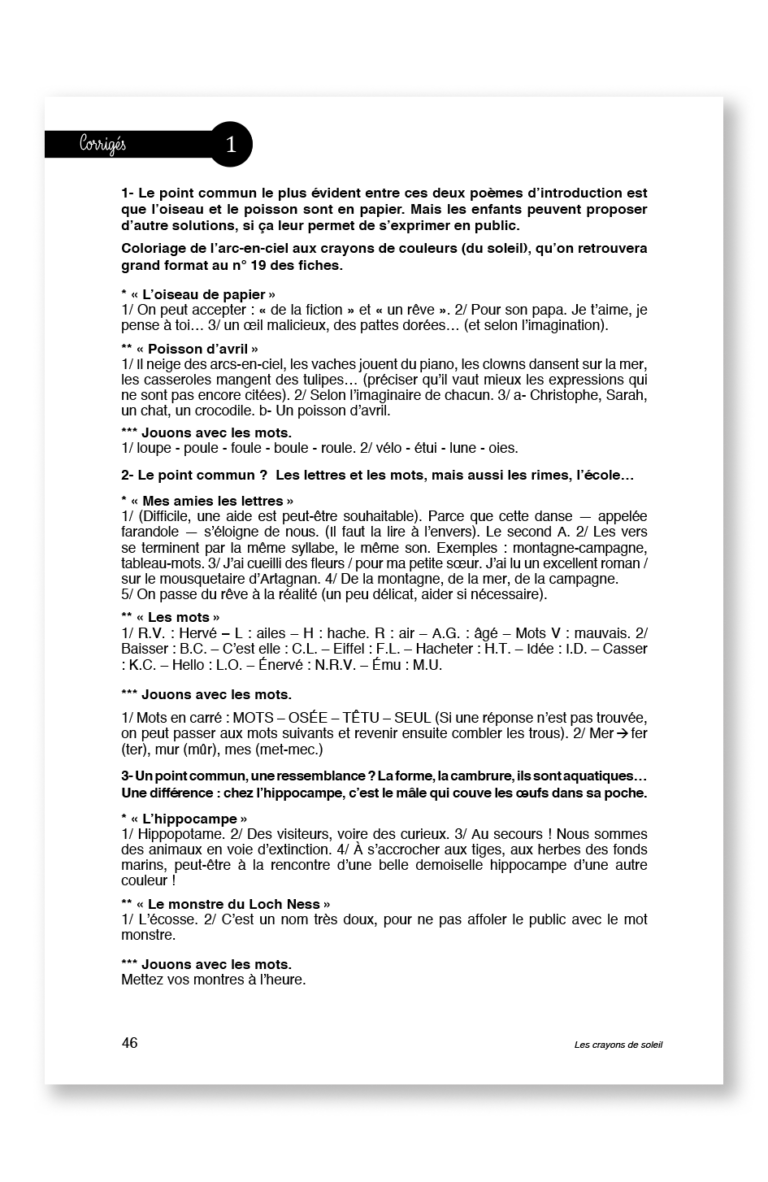Aperçu : PL – Les crayons du soleil – 30 romans + fichier