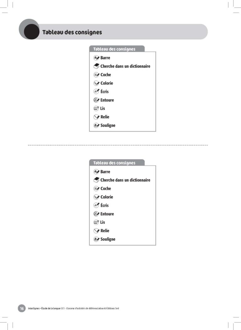 Aperçu : INTERLIGNES EDL – Classeur de différenciation – CE1 – Anciens progr.
