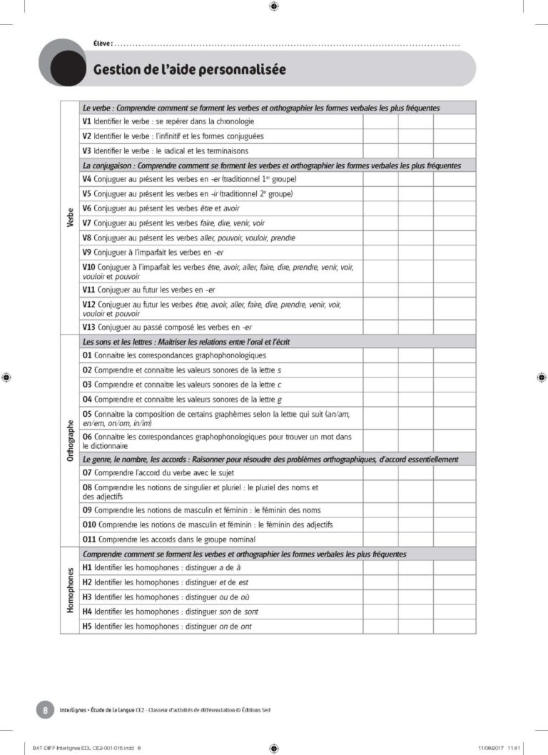 Aperçu : INTERLIGNES EDL – Classeur de différenciation – CE2 – Anciens progr.
