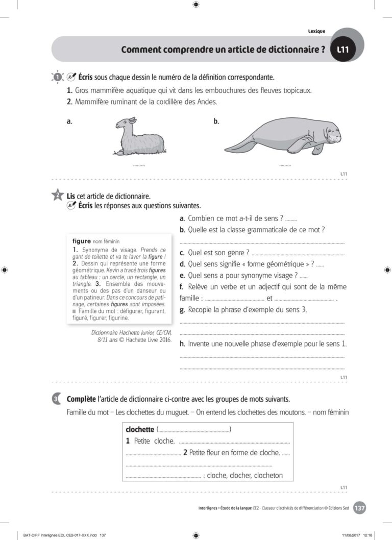 Aperçu : INTERLIGNES EDL – Classeur de différenciation – CE2 – Anciens progr.