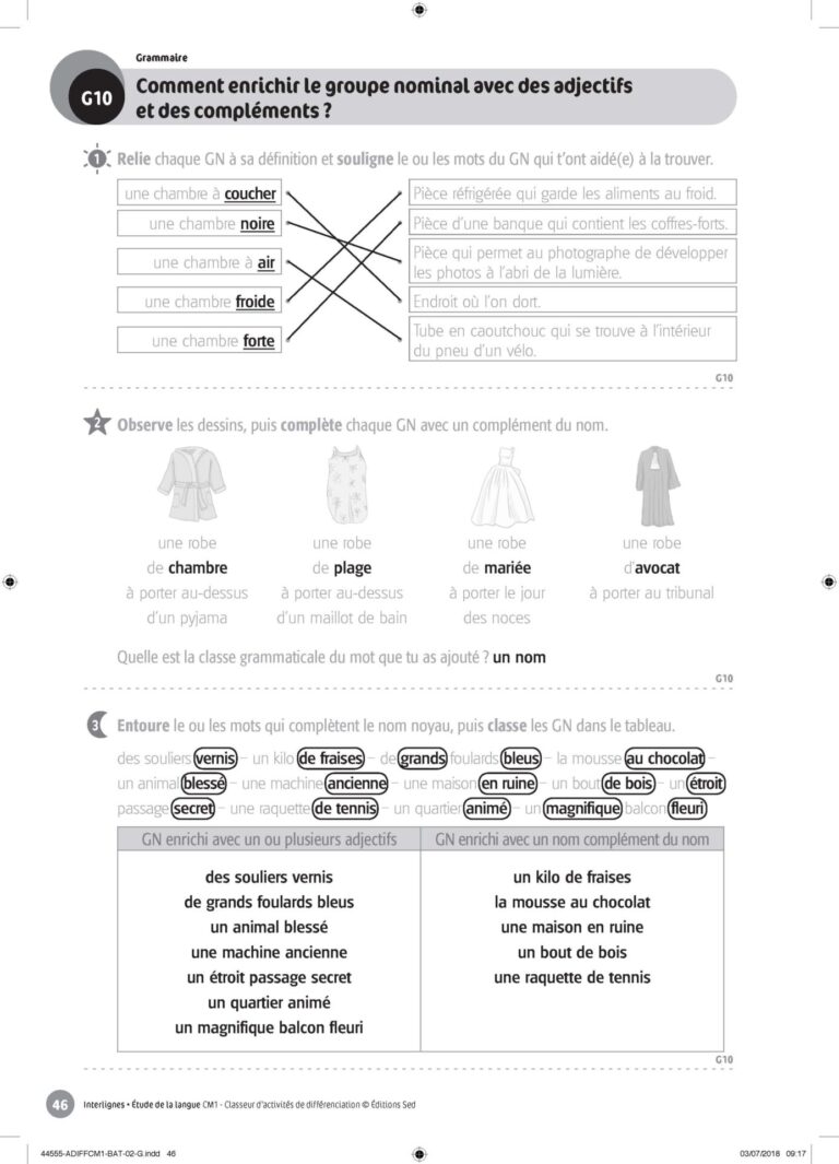 Aperçu : INTERLIGNES EDL – Classeur de différenciation – CM1 – Anciens progr.