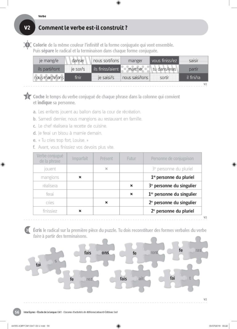 Aperçu : INTERLIGNES EDL – Classeur de différenciation – CM1 – Anciens progr.