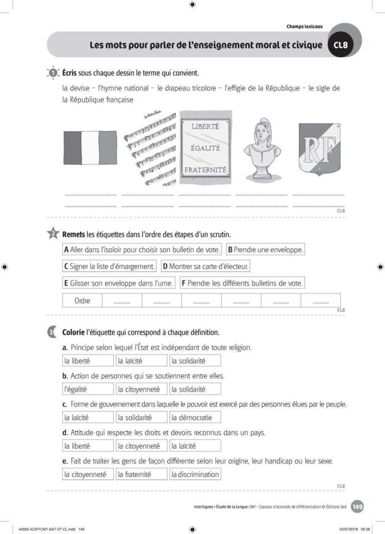 Aperçu : INTERLIGNES EDL – Classeur de différenciation – CM1 – Anciens progr.