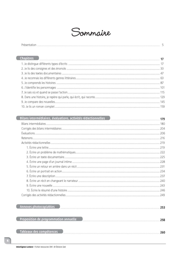 Aperçu : INTERLIGNES LECTURE – Fichier ressources + numérique – CM1