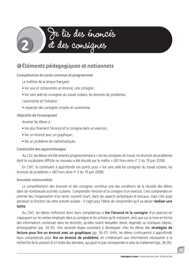 Aperçu : INTERLIGNES LECTURE – Fichier ressources + numérique – CM1