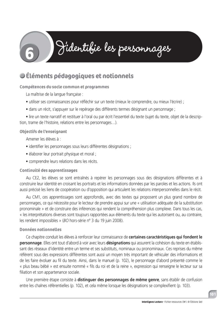 Aperçu : INTERLIGNES LECTURE – Fichier ressources + numérique – CM1