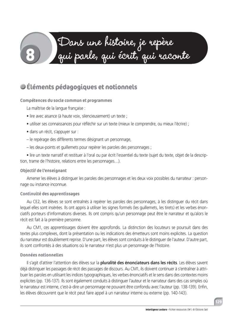 Aperçu : INTERLIGNES LECTURE – Fichier ressources + numérique – CM1