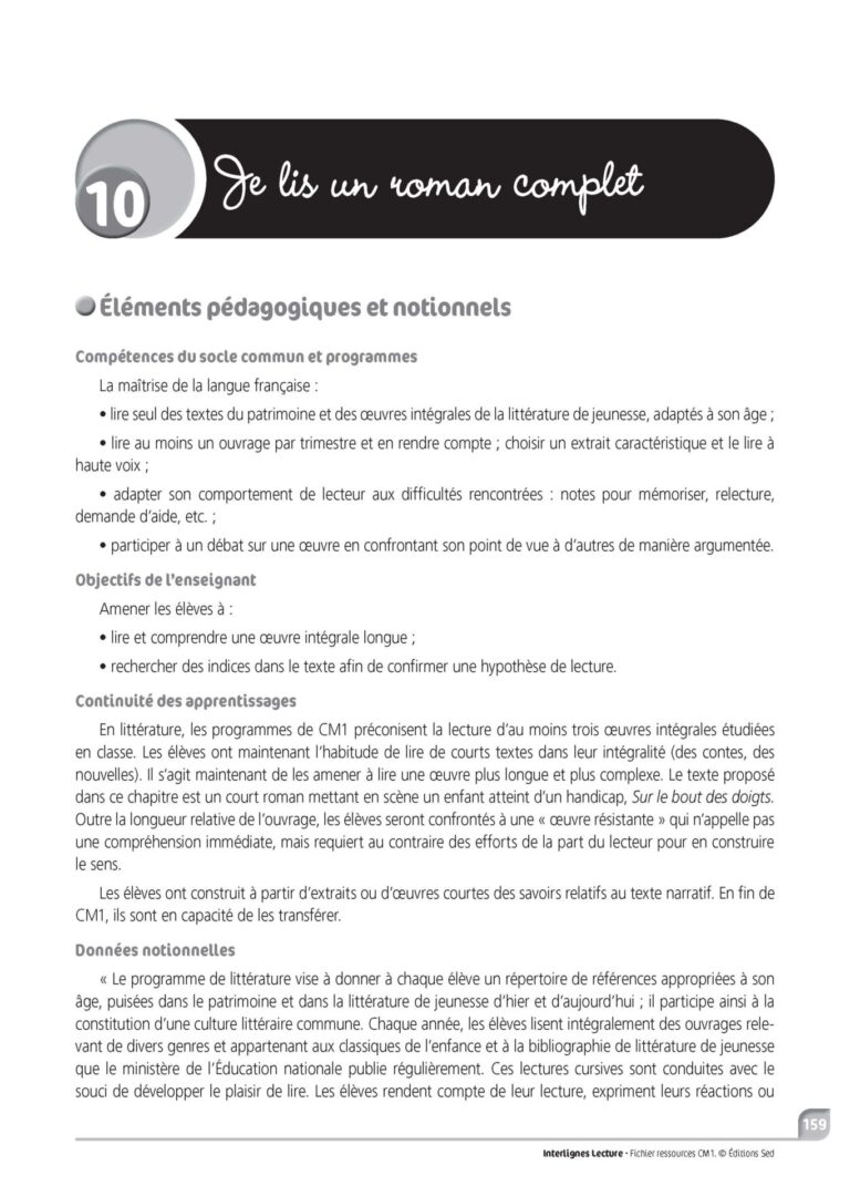Aperçu : INTERLIGNES LECTURE – Fichier ressources + numérique – CM1