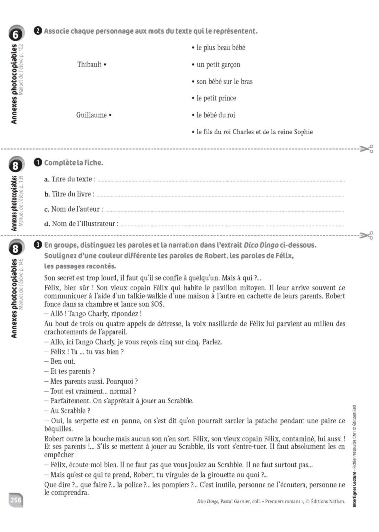 Aperçu : INTERLIGNES LECTURE – Fichier ressources + numérique – CM1