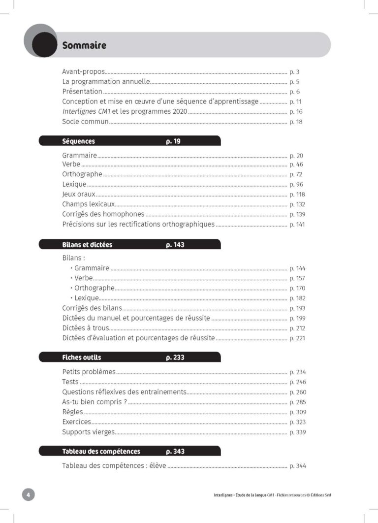 Aperçu : INTERLIGNES EDL – Fichier ressources + numérique – CM1 – Anciens prog.
