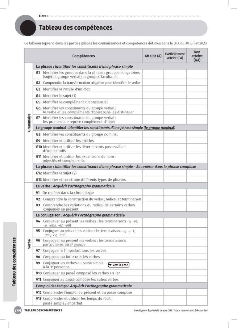 Aperçu : INTERLIGNES EDL – Fichier ressources + numérique – CM1 – Anciens prog.