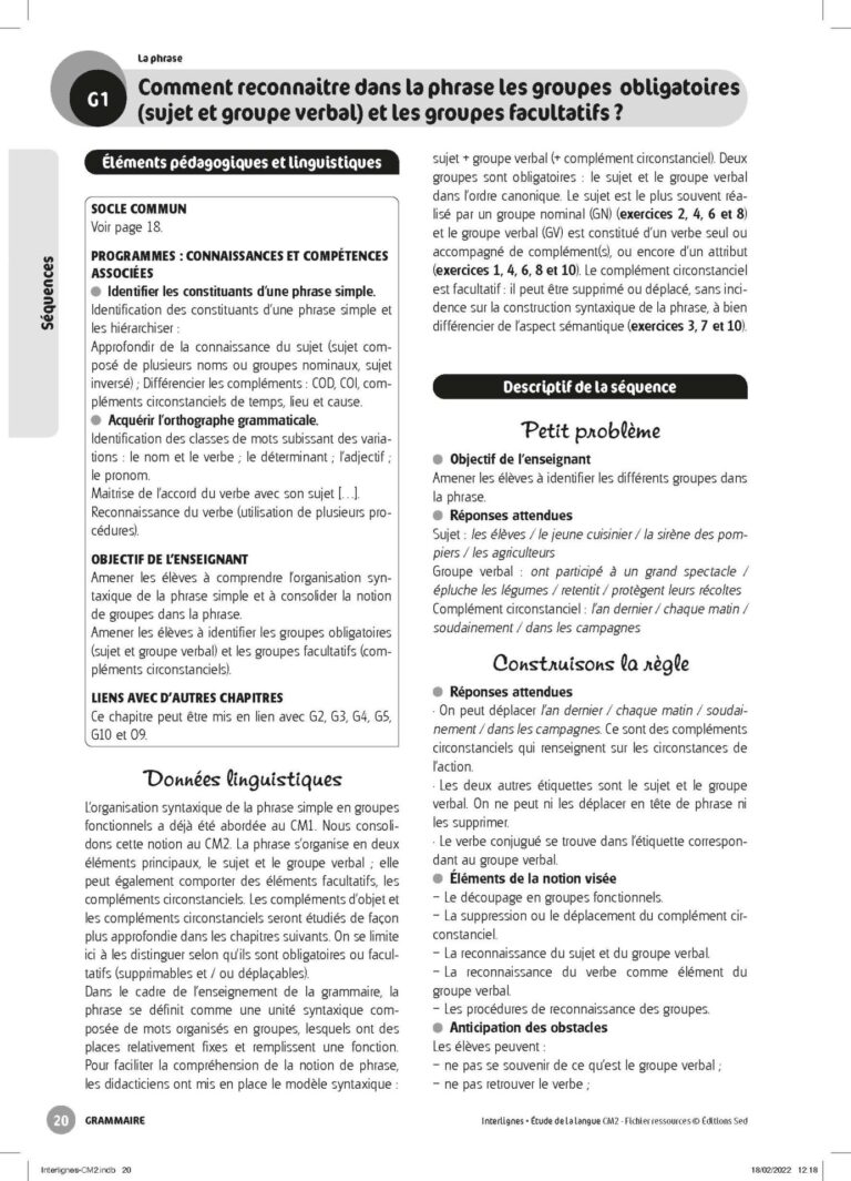 Aperçu : INTERLIGNES EDL – Fichier ressources + numérique – CM2 – Anciens prog.