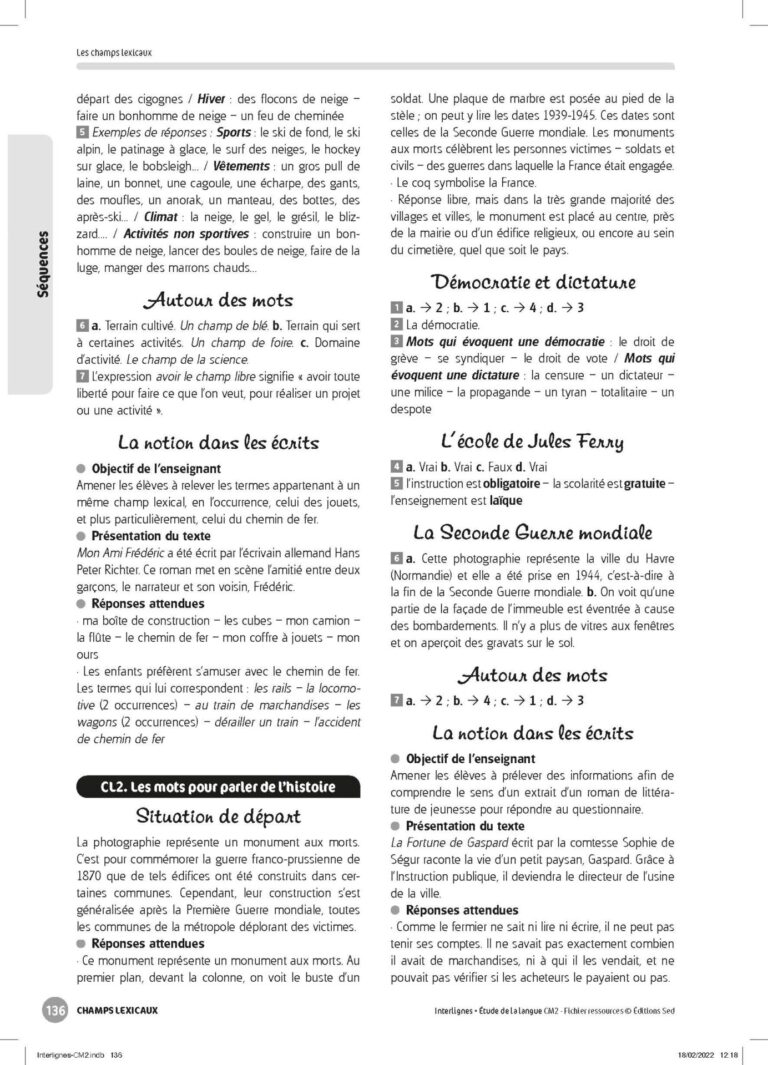 Aperçu : INTERLIGNES EDL – Fichier ressources + numérique – CM2 – Anciens prog.