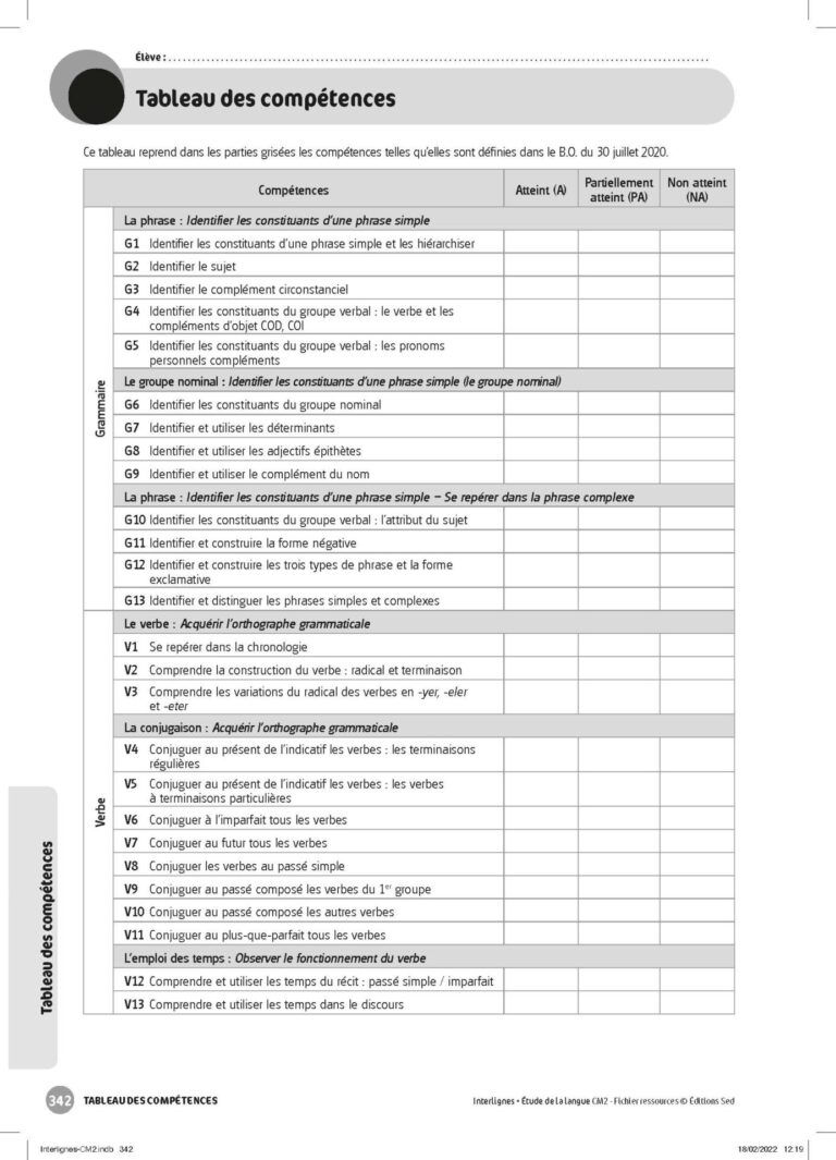 Aperçu : INTERLIGNES EDL – Fichier ressources + numérique – CM2 – Anciens prog.