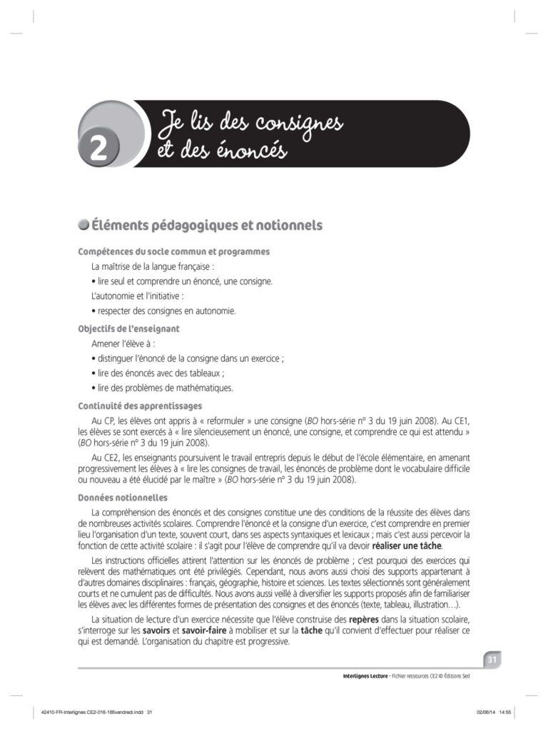Aperçu : INTERLIGNES LECTURE – Fichier ressources + numérique – CE2