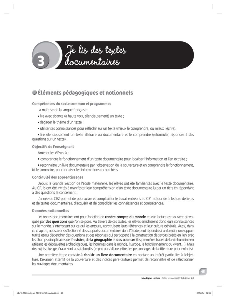 Aperçu : INTERLIGNES LECTURE – Fichier ressources + numérique – CE2